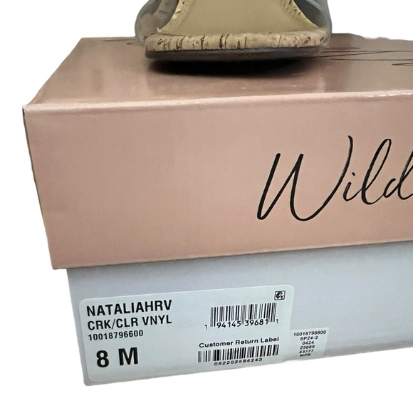 Wild Pair Cork Clear Ankle Strap Heel Size 8 Nataliah Two-Piece Dress Sandal - Picture 8 of 9